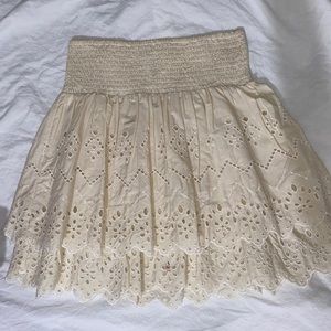 Eyelet beige skirt